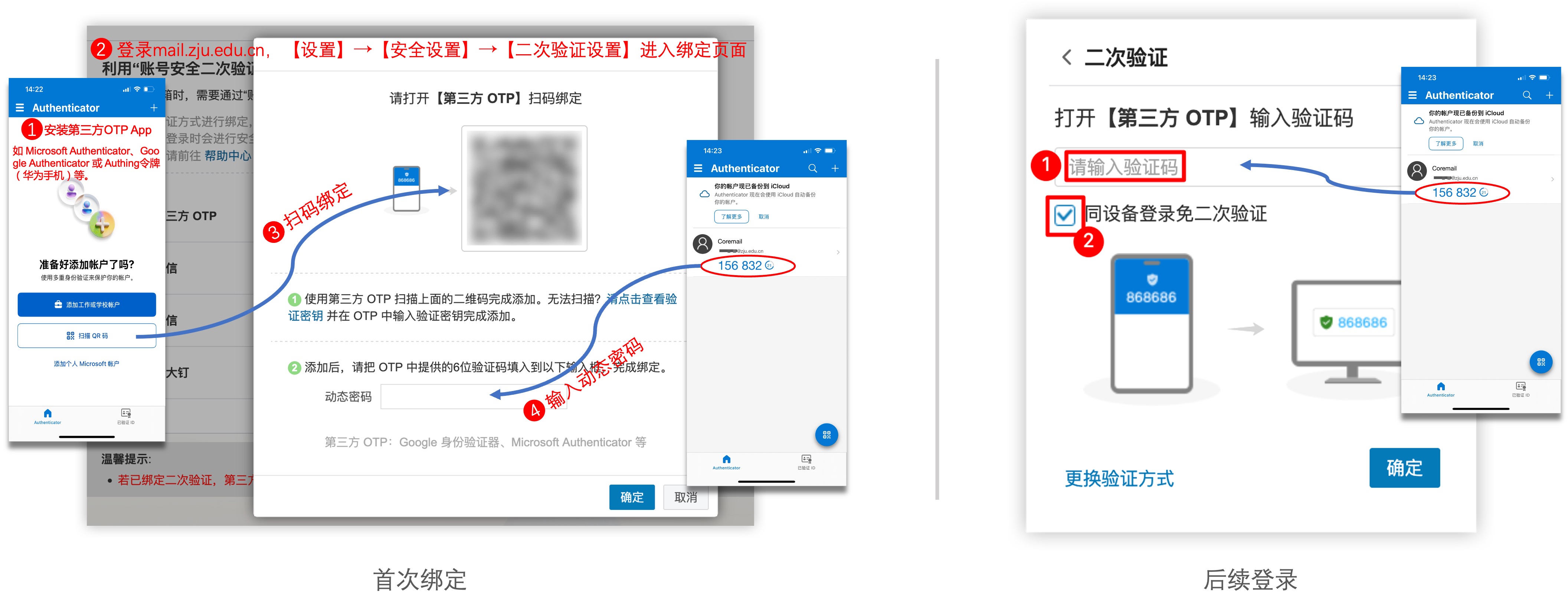 第三方OTP程序绑定界面